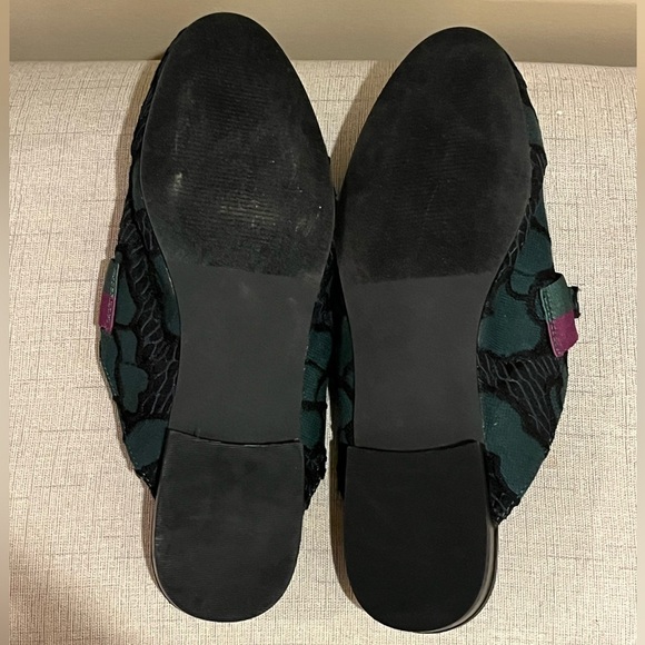 Steve Madden Kandi mules, green, purple & gold, Rose appliqué Loafers, size 9 - Picture 4 of 6